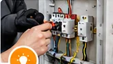 Illustrative example of electrician work service